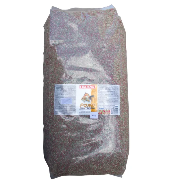 Корм Dajana Pond Pellets Extra для декоративних карпів, карасів та риб у ставках, трьохколірні гранули, 5 кг