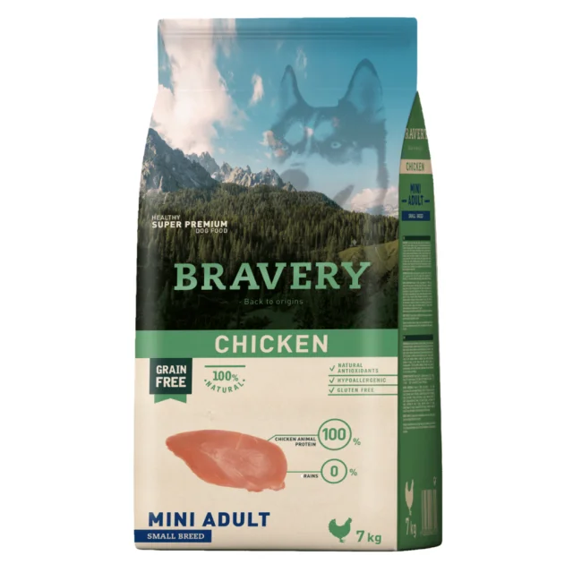 Сухий корм Bravery Chicken Mini Adult для дорослих собак дрібних порід, з куркою, 7 кг