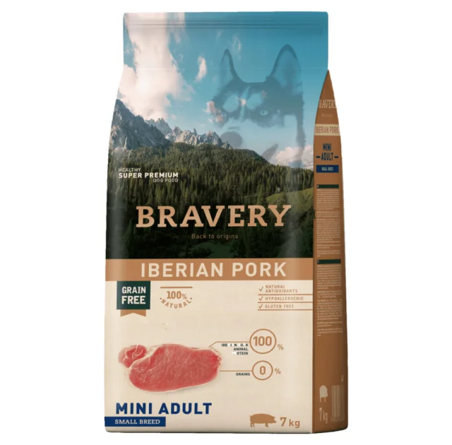Сухий корм Bravery Iberian Pork Mini Adult для дорослих собак дрібних порід, з іберійською свининою, 7 кг