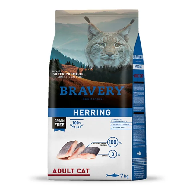 Сухий корм Bravery Herring Adult Cat для дорослих котів, з оселедцем, 7 кг