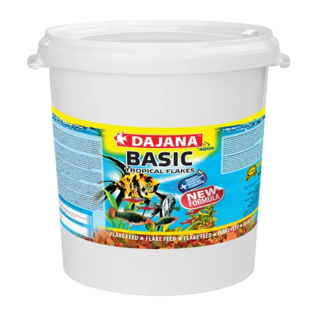 Корм Dajana Tropica Basic, комплексний корм у пластівцях для всіх видів риб, 18 л / 4 кг