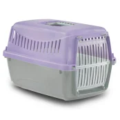 Переноска Bergamo Gipsy XS Small для кошек и мелких животных, пластиковая с дверцей, лиловый, 39×26×25 см