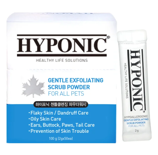 Скраб-порошок Hyponic, ніжний відлущуючий, для всіх домашніх тварин, 100 г
