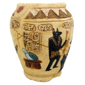 Декорация керамическая Amtra Ваза старинная Египет средняя, для аквариумов, керамика, 11.7 × 11.5 × 13.5 см