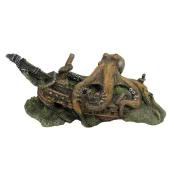 Декорация керамическая Amtra Осьминог на корабле, для аквариумов, керамика, 22.2 × 14 × 10.5 см