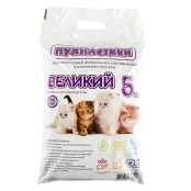 Бентонітовий наповнювач Пухнастики для котів, крупний, без аромату, 5 кг