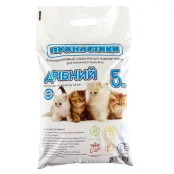 Бентонітовий наповнювач Пухнастики для котів, дрібний, без аромату, 5 кг