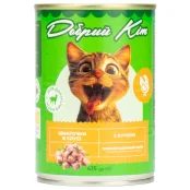 Вологий корм Добрий Кіт для дорослих котів, шматочки з куркою в соусі, 415 г