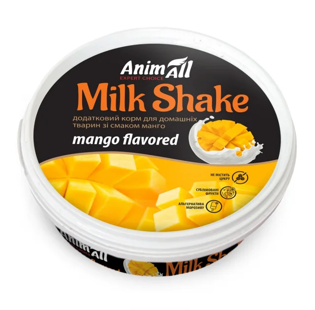 Додатковий корм AnimAll MilkShake для котів та собак, зі смаком манго, 30 г