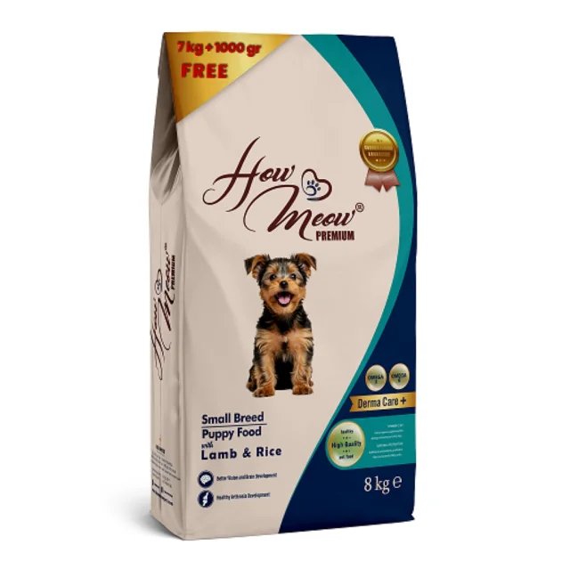 Сухий корм How Meow Puppy Mini для щенят, з ягням та рисом, повнораціонний, 7+1 кг