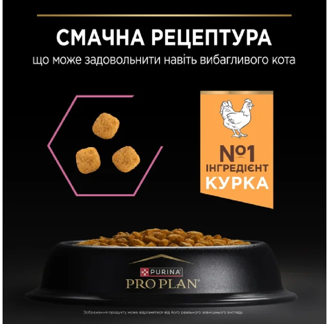 Сухий корм Purina Pro Plan Sterilised Delicate для стерилізованих котів з чутливим травленням, з куркою, 400 г