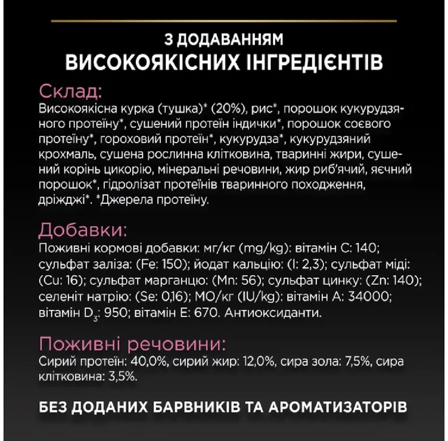 Сухий корм Purina Pro Plan Sterilised Delicate для стерилізованих котів з чутливим травленням, з куркою, 400 г