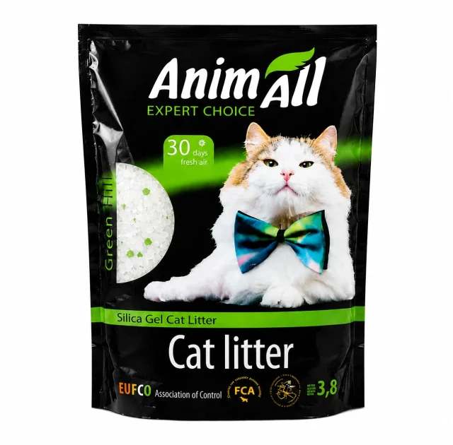 Силікагелевий наповнювач AnimAll Кристали смарагду, для котів, 3.8 л (1.6 кг)