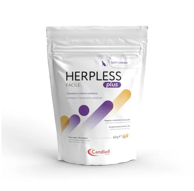 Противірусні таблетки Candioli Herpless Facile для лікування герпесвірусної інфекції у котів, 60 г