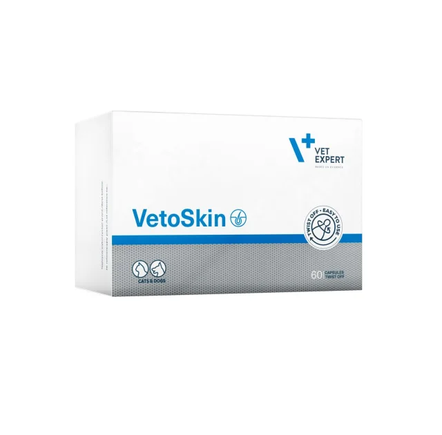 ВетоСкин (60 капсул) поддерживающий здоровье кожи и шерсти кошек и собак