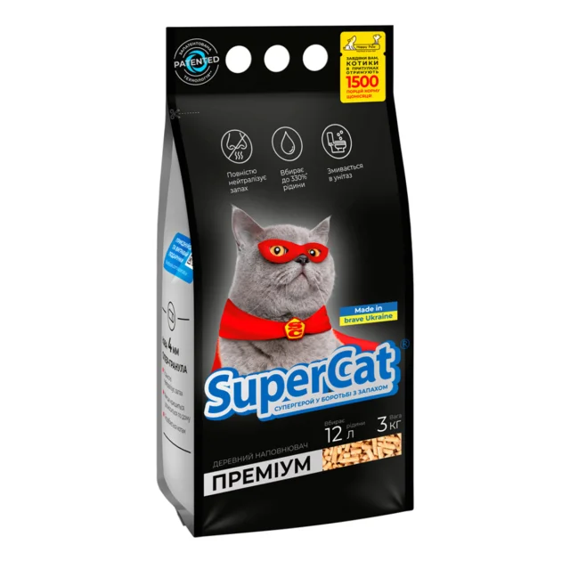 Наполнитель для туалета Super Cat Премиум 3 кг