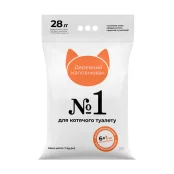 Деревний наповнювач №1 для котячого туалету, 6+1 кг (28 л)
