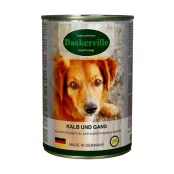 Вологий корм Baskerville для собак, телятина і м'ясо гусака 800 г