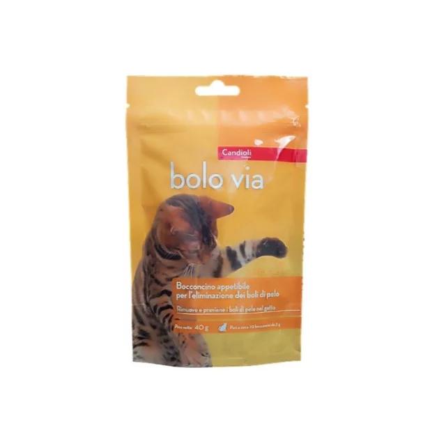 Таблетки Сandioli Bolo Via шерстевиводящіе жувальні для котів, 40 гр, 20 шт