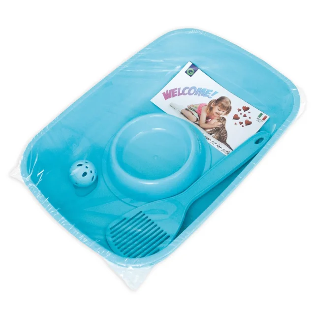 Комплект Georplast Welcome Starter Kit For Kitten для кошенят, 37×27×8.5 см, блакитний