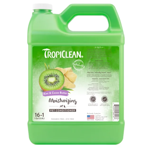 Кондиціонер TropiClean Kiwi & Cocoa Butter для відновлення сухої вовни для собак і кішок, 3,8 л