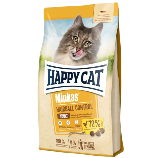 Сухой корм Happy Cat Minkas Hairball Control для выведения комочков шерсти для кошек, с птицей, 4 кг