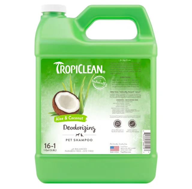 Шампунь TropiClean Aloe & Coconut Pet "Алое и кокос" для собак и кошек, 3,8 л