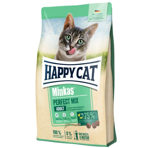 Сухий корм Happy Cat Minkas Perfect Mix для дорослих кішок, с птахом, ягням і рисом, 500 г
