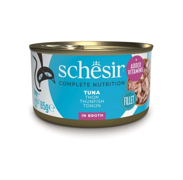 Консерви Schesir Tuna Natural Style натуральні, для котів, тунець у власному соку, банку 85 г