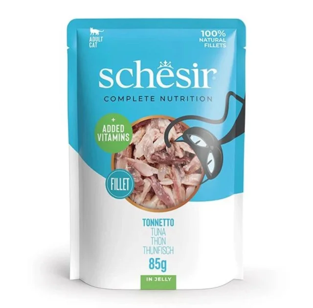 Консервы Schesir Tuna натуральные, для кошек, тунец в желе, пауч 85 г