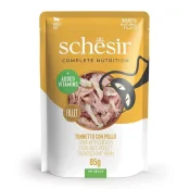 Консерви Schesir Tuna Chicken натуральні, для котів, тунець з курячим філе в желе, пауч 85 г