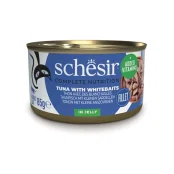 Консерви Schesir Tuna Whitebait для котів, вологий корм тунець з мальками, банку 85 г