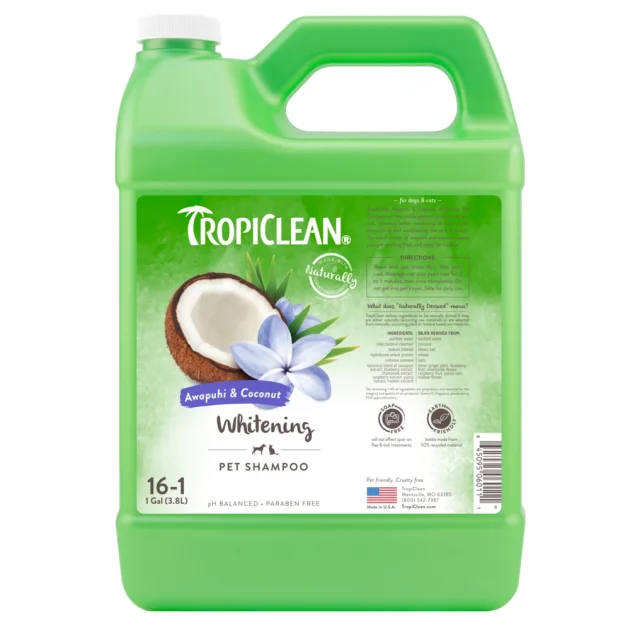 Шампунь Tropiclean Awapuhi and Coconut 1:16 для світлої вовни 3,78 л.