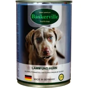 Вологий корм Baskerville для собак, ягня і півень 400 г