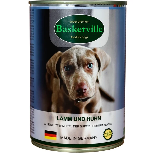 Влажный корм Baskerville для собак, ягненок и петух 400 г