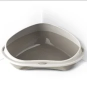 Туалет угловой с бортиком Georplast Shuttle Corner для кошек, 58×48×20.5 см, серый