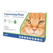 Краплі Zoetis Stronghold Plus 60 мг/10 мг проти паразитів для котів вагою від 5 до 10 кг, 1 мл, ціна за 1 піпетку