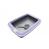 Туалет под наполнитель AnimAll для кошек, с лопаткой, фиолетовый, 50×37×13.5 см