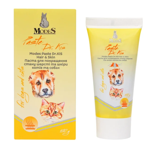 Паста Modes Paste Dr.Kis Hair&Skin для покращення стану шерсті та шкіри котів та собак, 50 г