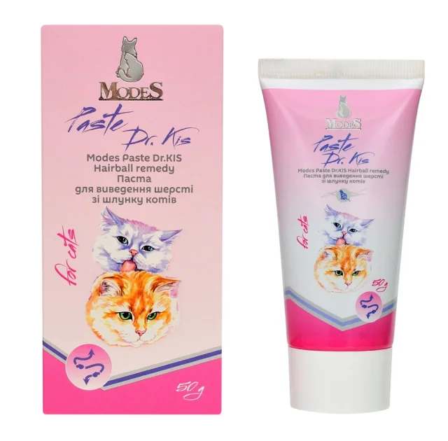 Паста Modes Paste Dr.Kis Hairball remedy для вывода шерсти из желудка кошек, 50 г