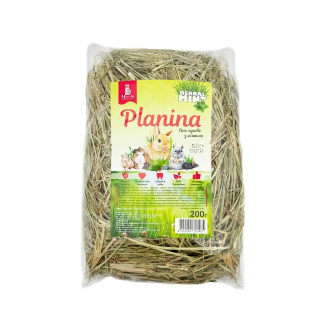Сено Modes Planina Herbal Mint луговое с мятой, для грызунов, 200 г