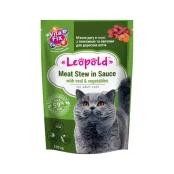 Влажный корм Леопольд Мясное Рагу для кошек, с телятиной и овощами в соусе, 100 г