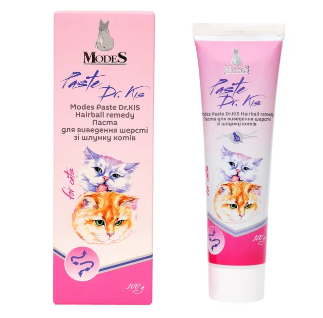 Паста Modes Paste dr. KIS Hairball remedy для вывода шерсти из желудка кошек, 100 г