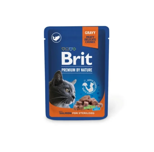 Влажный корм Brit Premium Salmon for Sterilised для стерилизованных кошек, лосось, 100 г