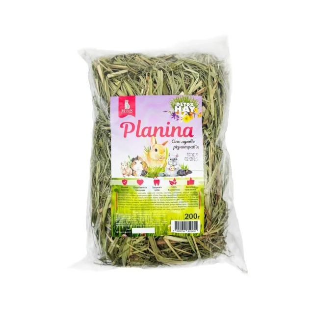 Сіно Modes Planina Detox Hay лугове з різнотрав'я, для гризунів, 200 г