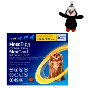 Таблетки Boehringer Ingelheim NexGard Spectra проти паразитів для собак S, 3.5-7.5 кг, 3 таблетки (упаковка)