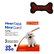 Таблетки Boehringer Ingelheim NexGard від бліх і кліщів для собак S, 2-4 кг, 3 таблетки (упаковка)