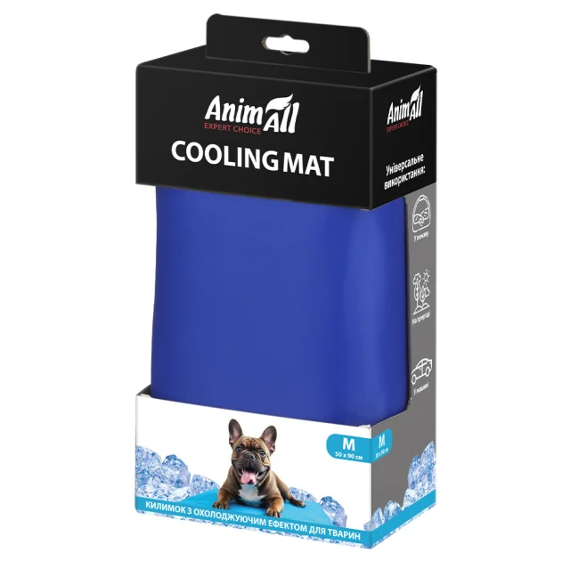 Охлаждающий коврик AnimAll для животных, размер M, 50×90 см