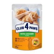 Влажный корм Club 4 Paws Premium With Chicken in Jelly для взрослых кошек, с курицей в желе, 85 г