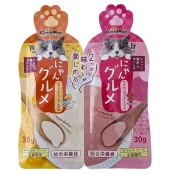 Вологий корм CattyMan Complete Twins Pouch крем-пюре два смаки: курка, сир, ікра та тунець, макрель, сардина, для котів, 60 г (2 х 30 г)